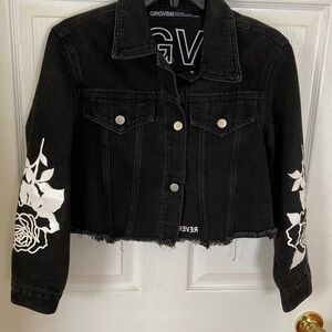 ORGVSM Reverse Design Black Denim Crop Jacket